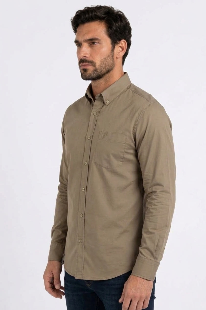 brown cattle dress shirt men platini side