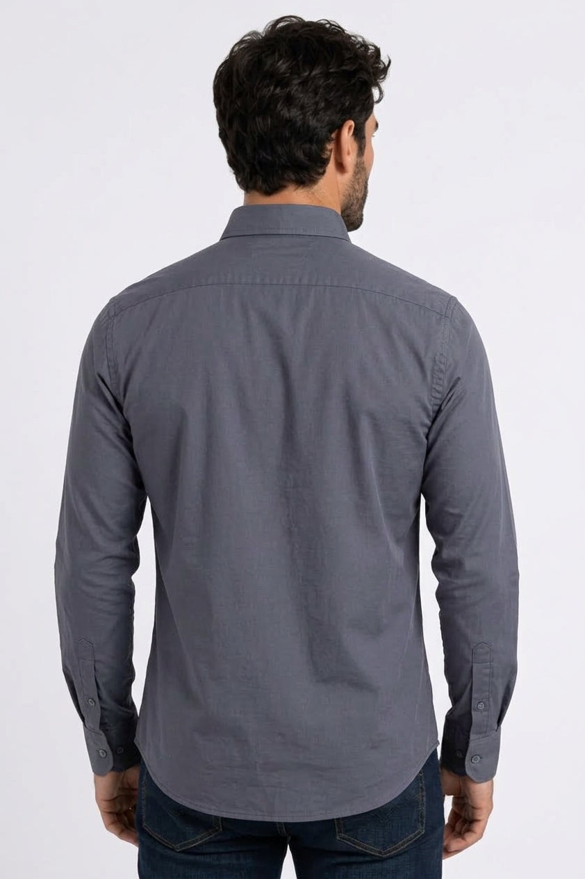 charcoal cattle dress shirt men platini back