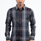 Mens Checkered Long Sleeve Black/Red Shirt