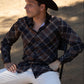 Mens Checkered Long Sleeve Black Shirt