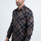 Mens Checkered Long Sleeve Black Shirt