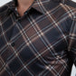 Mens Checkered Long Sleeve Black Shirt