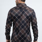 Mens Checkered Long Sleeve Black Shirt