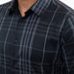 Mens Checkered Long Sleeve Black Shirt