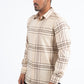 Mens Checkered Long Sleeve Khaki/Brown Shirt