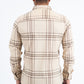 Mens Checkered Long Sleeve Khaki/Brown Shirt