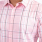 Mens Checkered Long Sleeve Pink Shirt