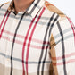 beige checkered long sleeve shirt detail platini
