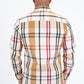 beige checkered long sleeve shirt back platini
