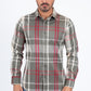 brown checkered long sleeve shirt front platini
