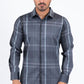 grey checkered long sleeve shirt front platini