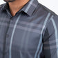 grey checkered long sleeve shirt detail platini