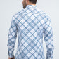 Mens Checkered Long Sleeve White Shirt