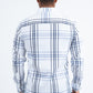 Mens Checkered Long Sleeve White Shirt