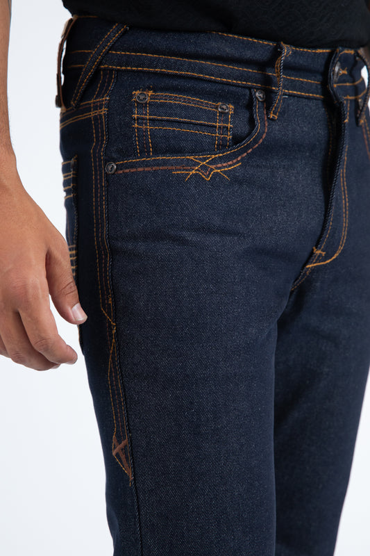 deep indigo colt boot cut jean men platini detail
