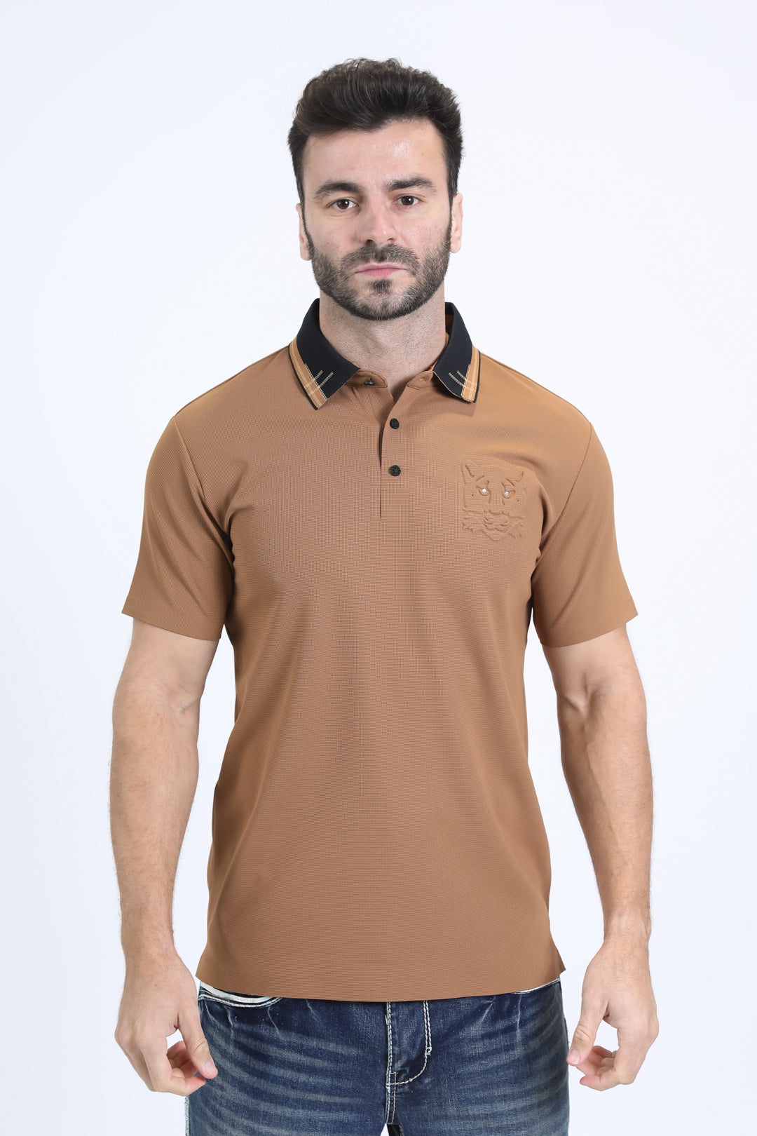 Men's Cotton Modern Fit Stretch Camel Polo