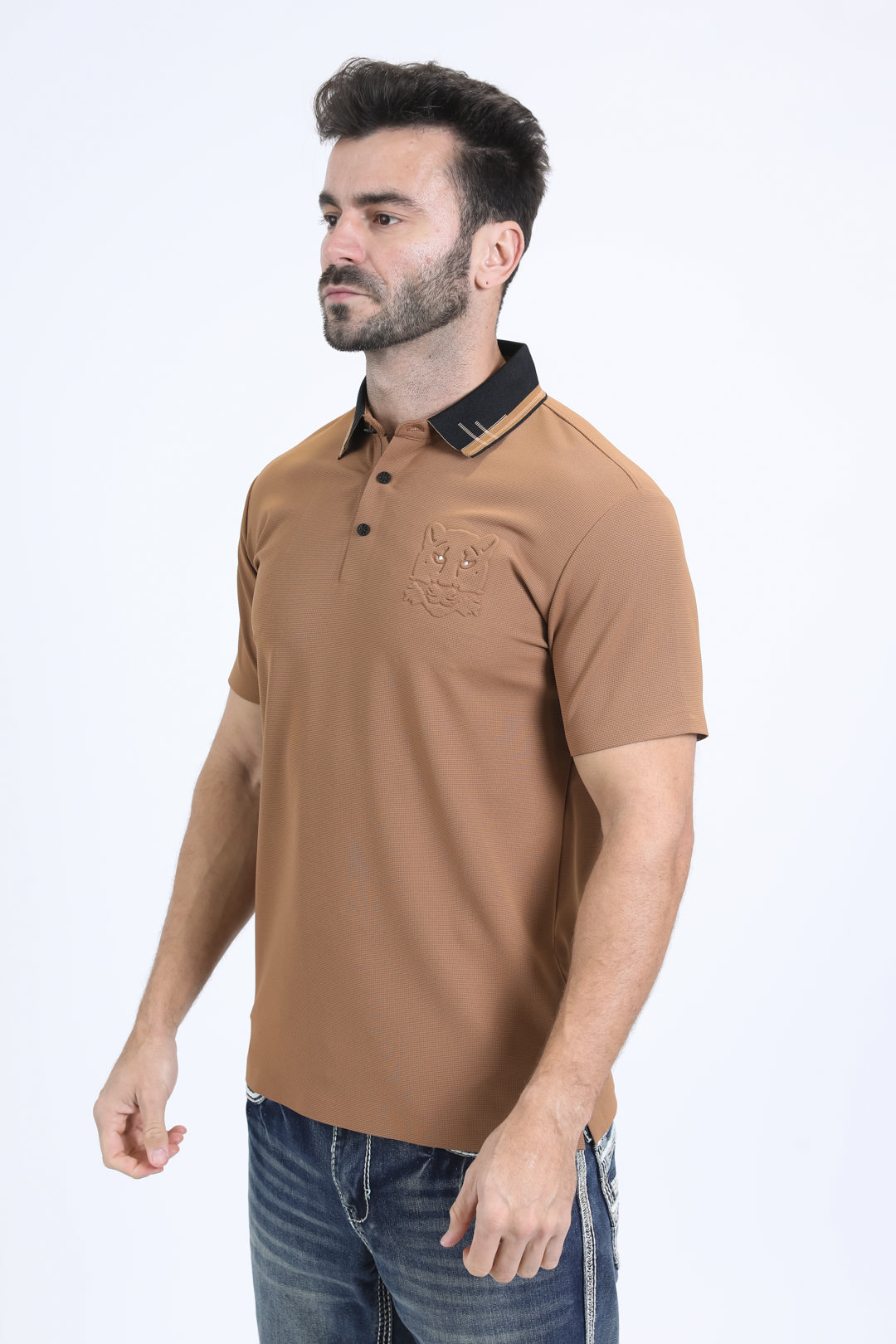 Men's Cotton Modern Fit Stretch Camel Polo