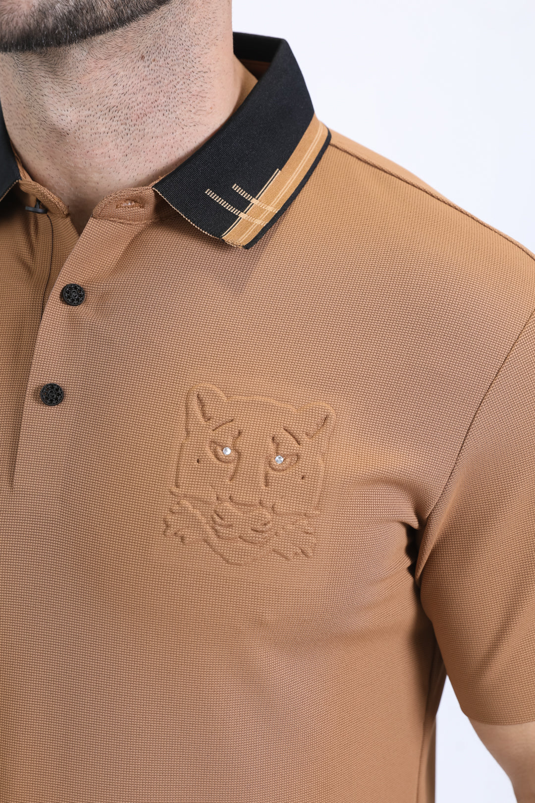 Men's Cotton Modern Fit Stretch Camel Polo