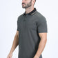 Men's Cotton Modern Fit Stretch Grey Polo