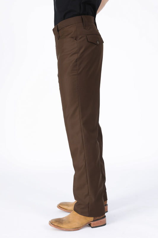 dark brown bootcut western pant men heath platini detail