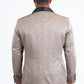 Men Patterned Khaki Double-Breasted Blazer & Vest Set