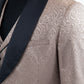 khaki damask double breasted tuxedo blazer & vest men platini detail