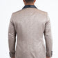 khaki damask double breasted tuxedo blazer & vest men platini back