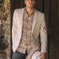 Men's Double Button Western Beige Blazer