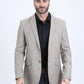 Men's Double Button Western Beige Blazer