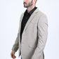 Men's Double Button Western Beige Blazer