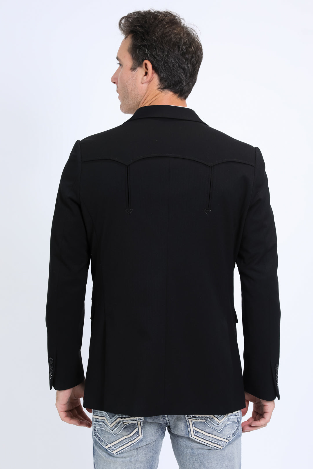 Button-Front Sweater Blazer for Men