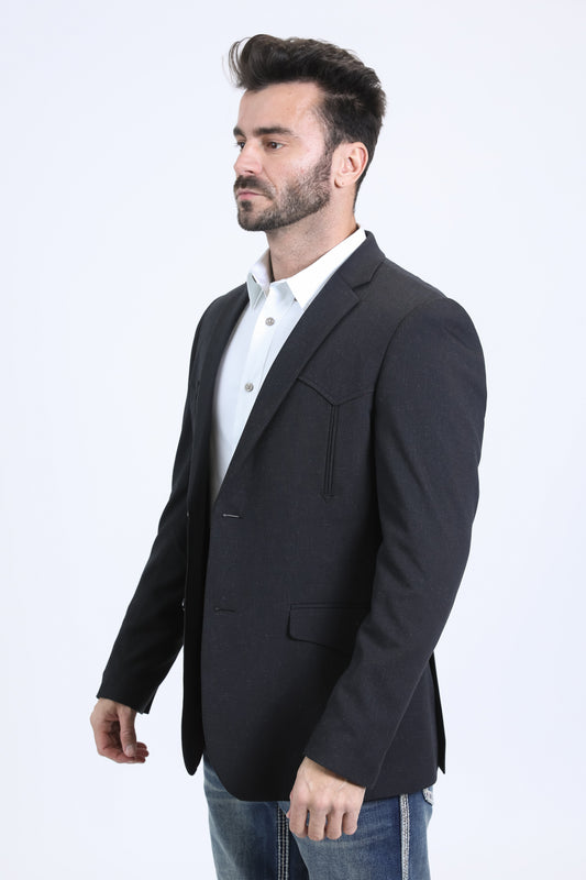 black double button western blazer men platini 