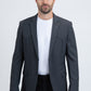 Men's Double Button Western Charcoal Blazer