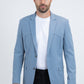 Men's Double Button Western Light Blue Blazer