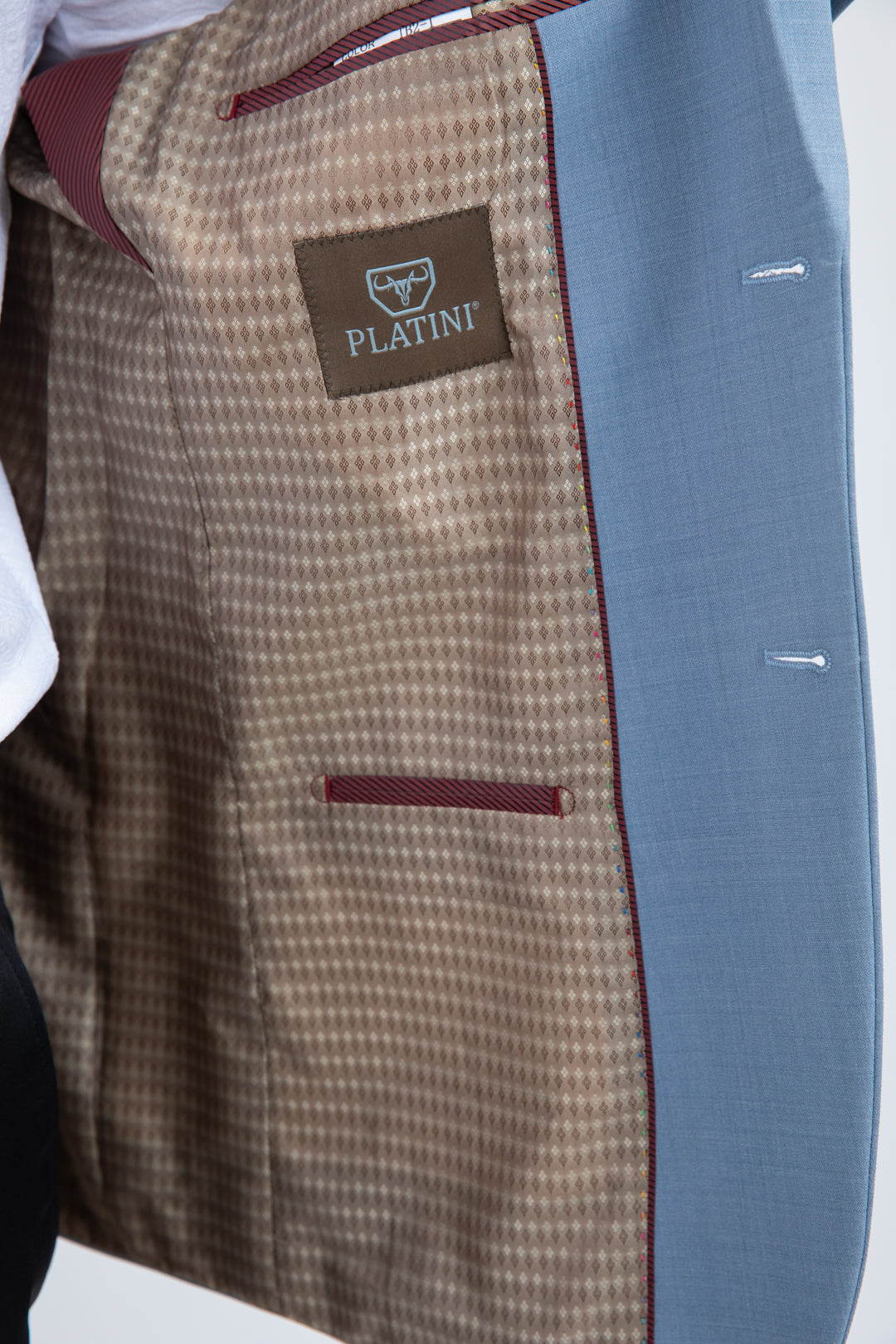 Men's Double Button Western Light Blue Blazer