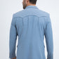 Men's Double Button Western Light Blue Blazer