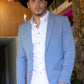 Men's Double Button Western Light Blue Blazer