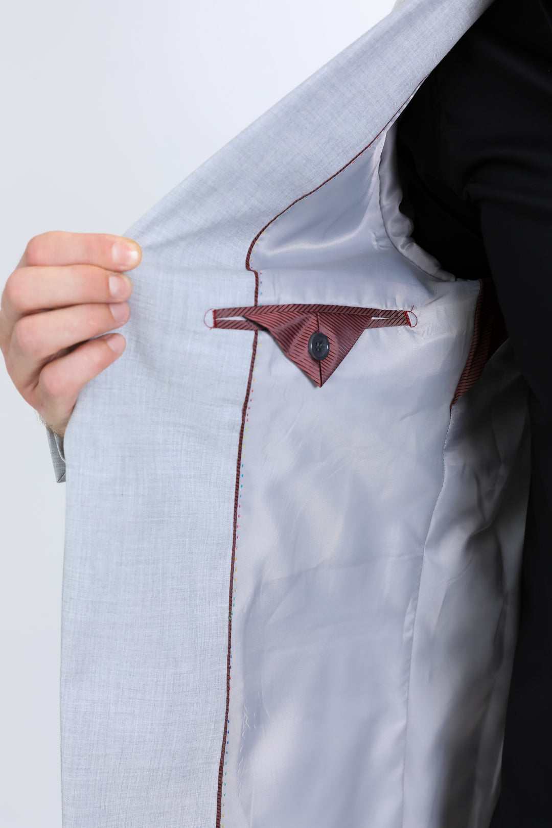 Men'S Silver Grey ~ Gray Two Button Peak Lapel Blazer