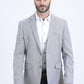 Men's Double Button Western Grey Blazer