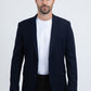Men's Double Button Western Navy Blazer