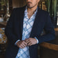 Men's Double Button Western Navy Blazer