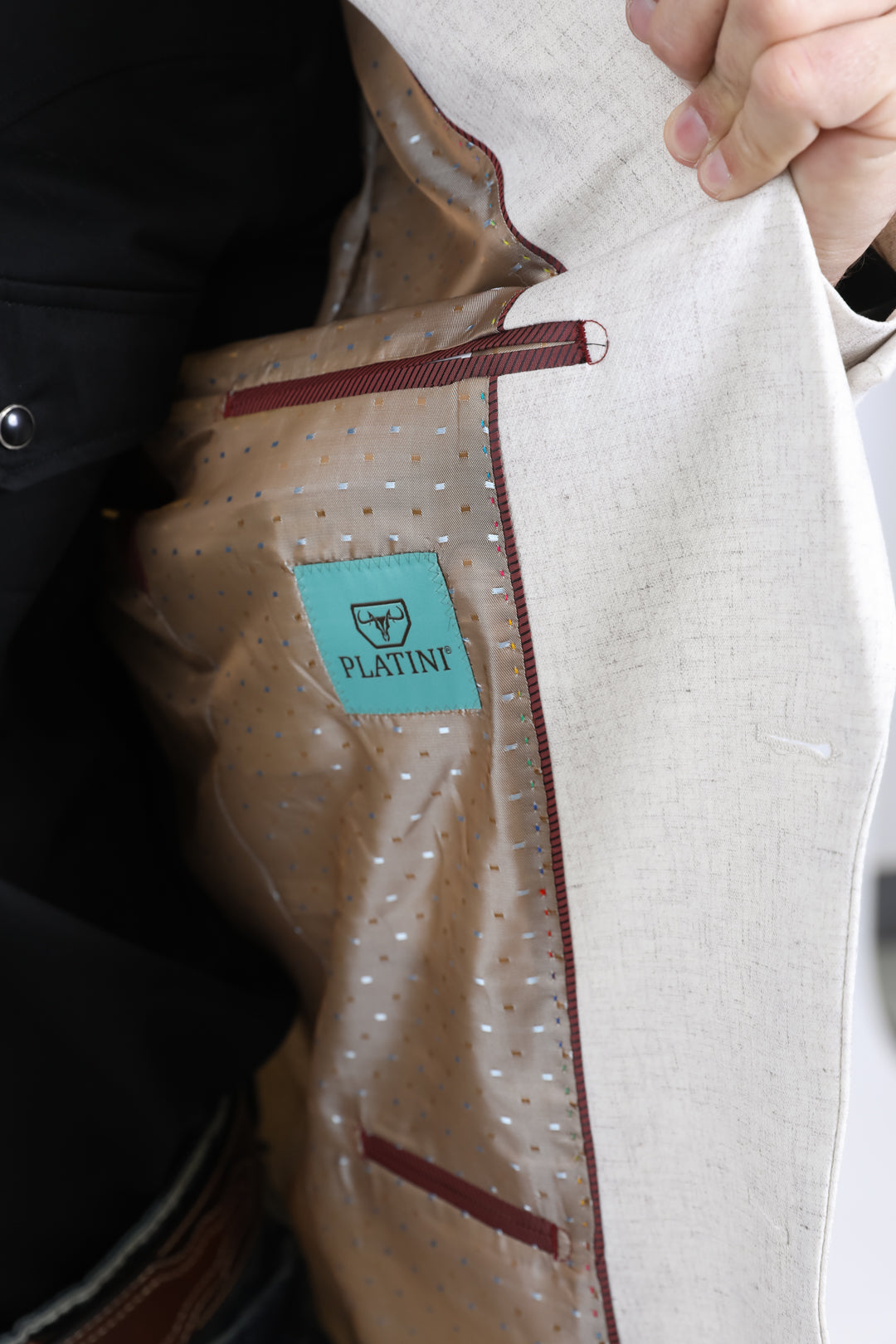 Men's Double Button Western Off-White Blazer
