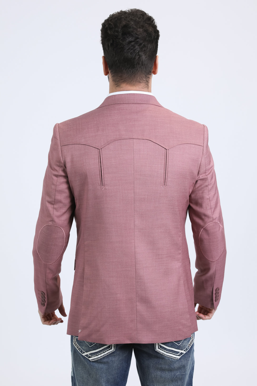 Brown Two Button Striped Pattern Western Blazer For Mens main image 0