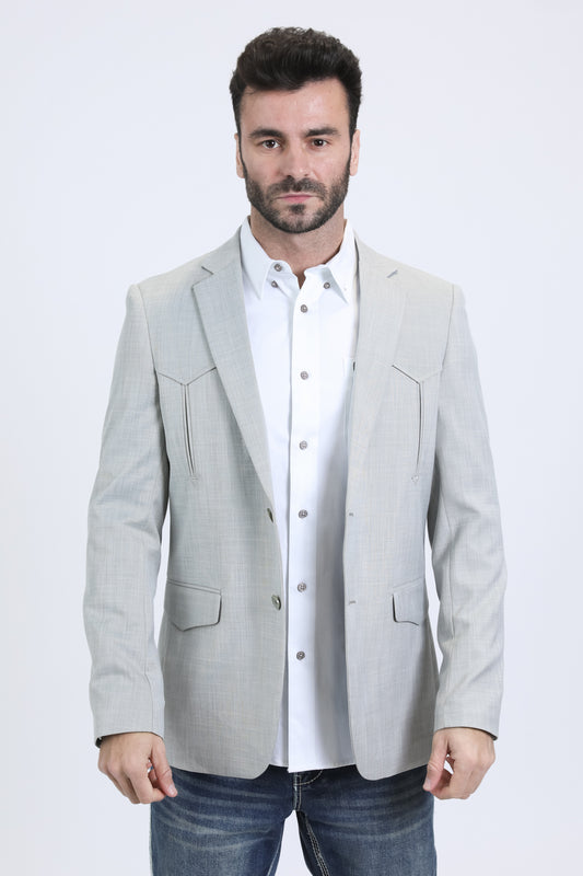 Men's Double Button Western Sage Blazer