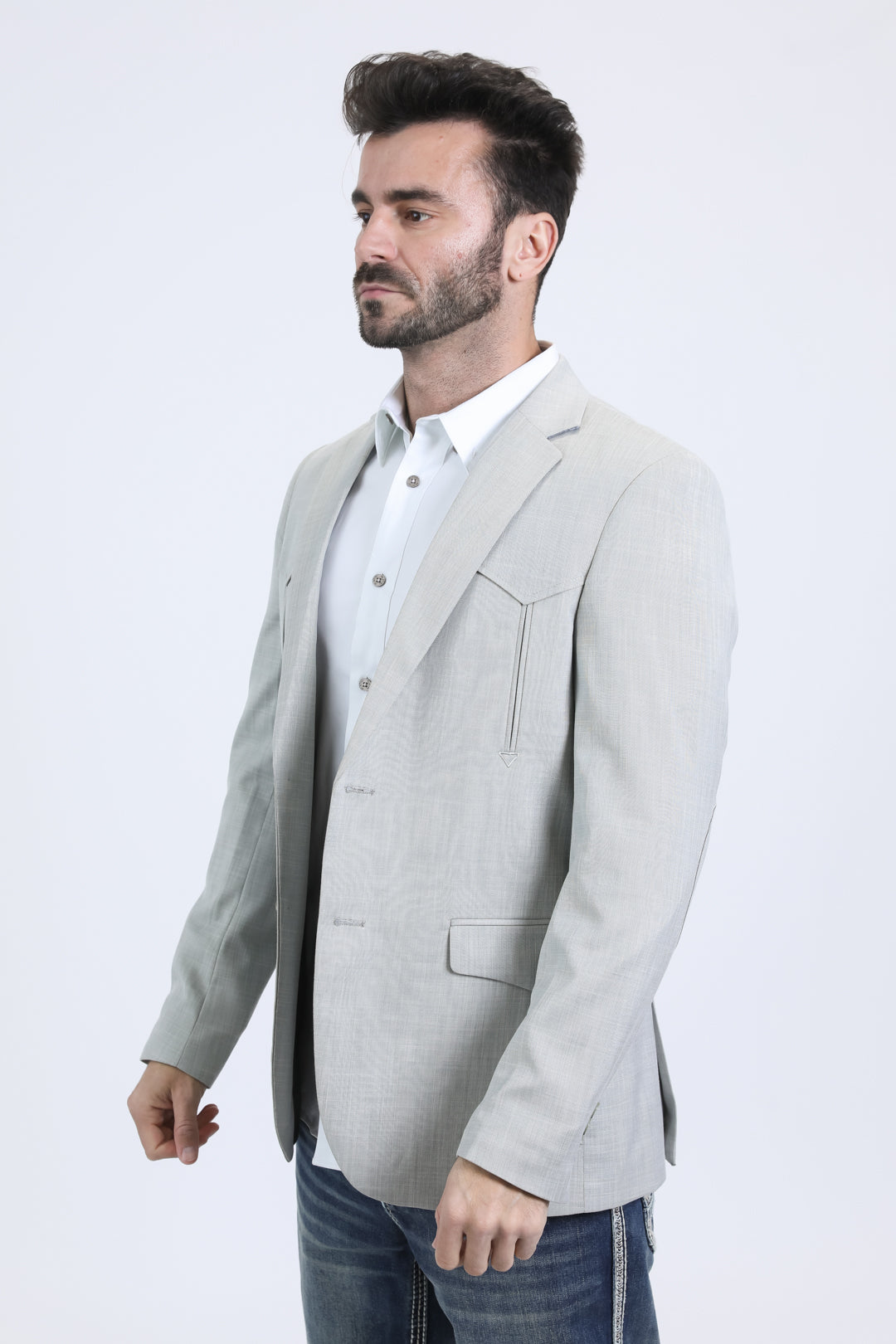 Men's Double Button Western Sage Blazer