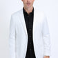 Men's Double Button Western White Blazer