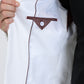 Men's Double Button Western White Blazer