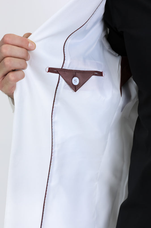 white double button western blazer men platini side