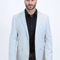 Men's Double Button Western White Blazer