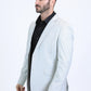 Men's Double Button Western White Blazer